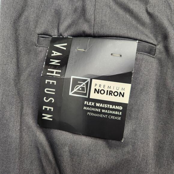 NWT Van Heusen Gray Straight Fit Pants Men's Trouser Slacks 36X32 - Picture 5 of 9
